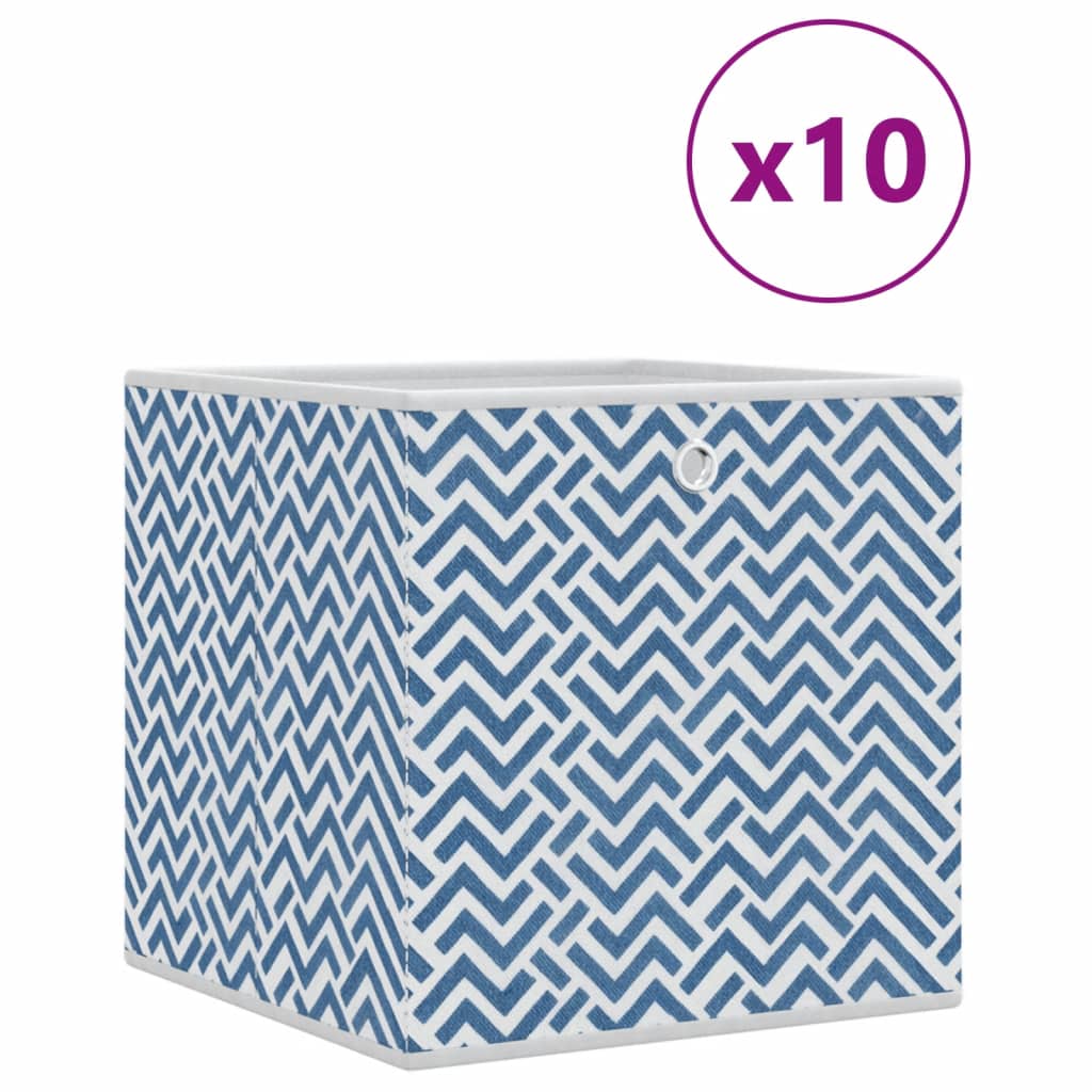 Vidaxx Aufbewahrungsboxen 10 Stück faltbar 32x32x32 cm Vliesstoff blau