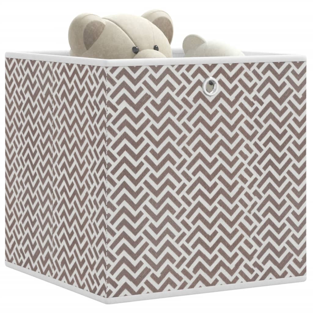 Vidaxx Aufbewahrungsboxen 10 Stück faltbar 32x32x32 cm Vliesstoff braun