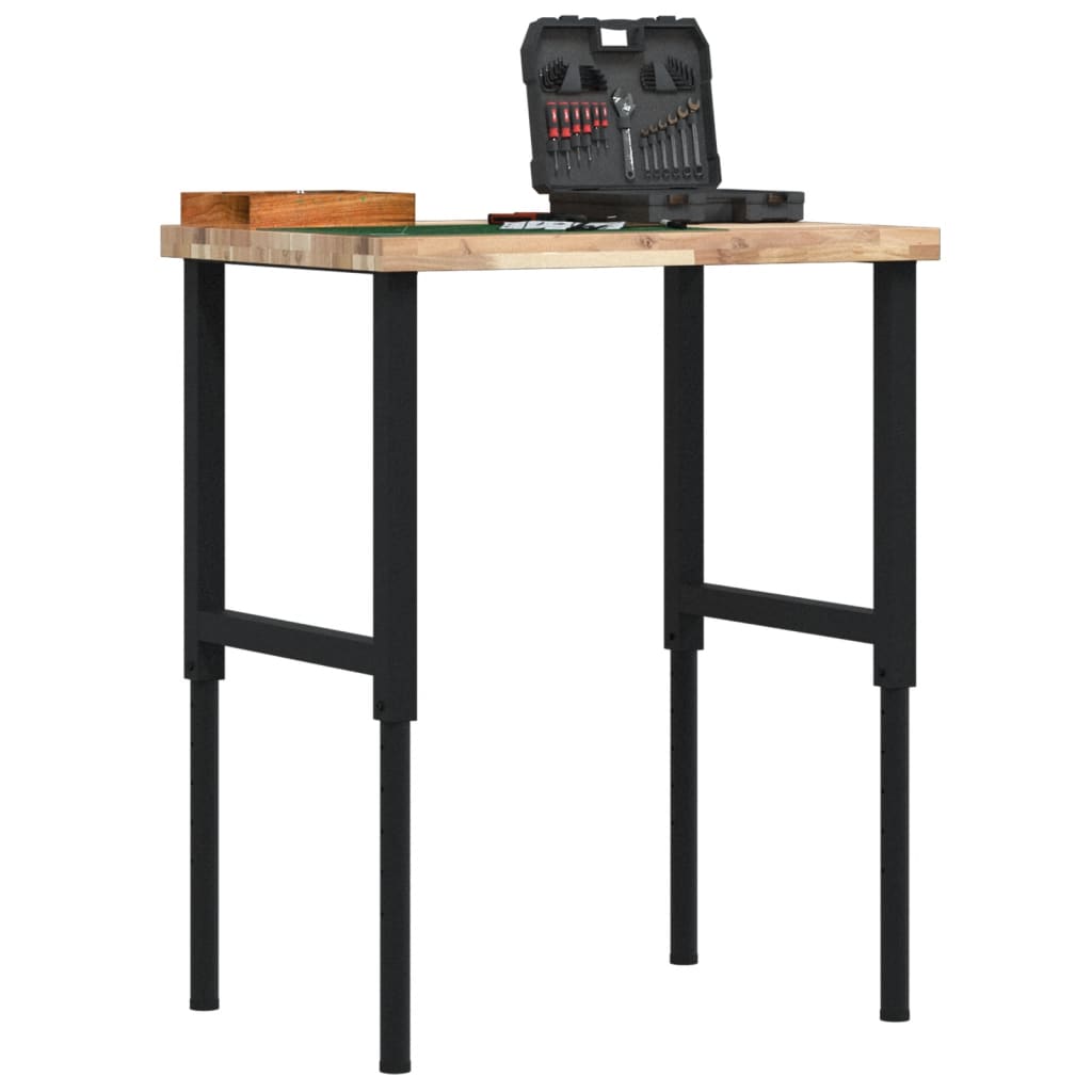 VidaXL Rechteckige Werkbank 80x60x(73-99,5) cm Massives Akazienholz