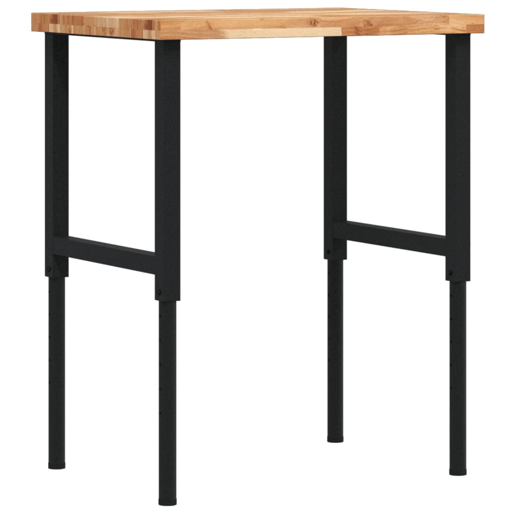 VidaXL Rechteckige Werkbank 80x60x(73-99,5) cm Massives Akazienholz