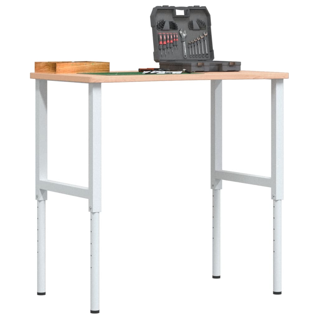 VidaXL Werkbank 100x(55-60)x(71,5-98) cm Massives Buchenholz