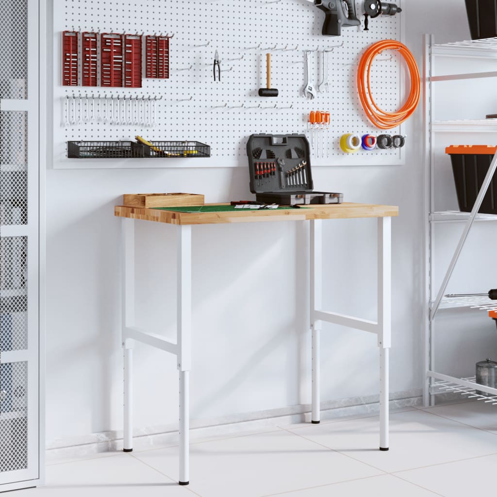 VidaXL Rechteckige Werkbank 100x60x(73-99,5) cm Massives Akazienholz