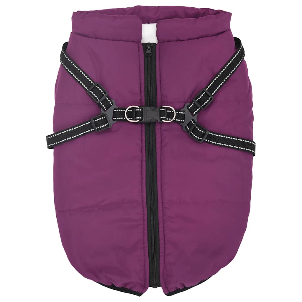 VidaXL Hundemantel mit Geschirr, wasserdicht, reflektierend, Lila, L68