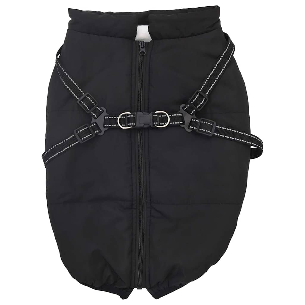 VidaXL Hundemantel mit Geschirr wasserdicht reflektierend schwarz L68