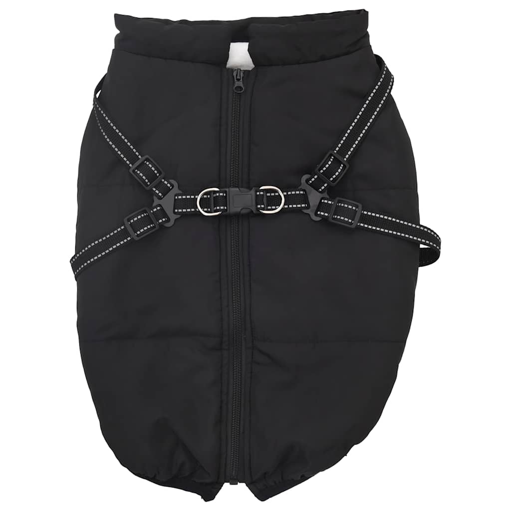 VidaXL Hundemantel mit Geschirr wasserdicht reflektierend schwarz L44