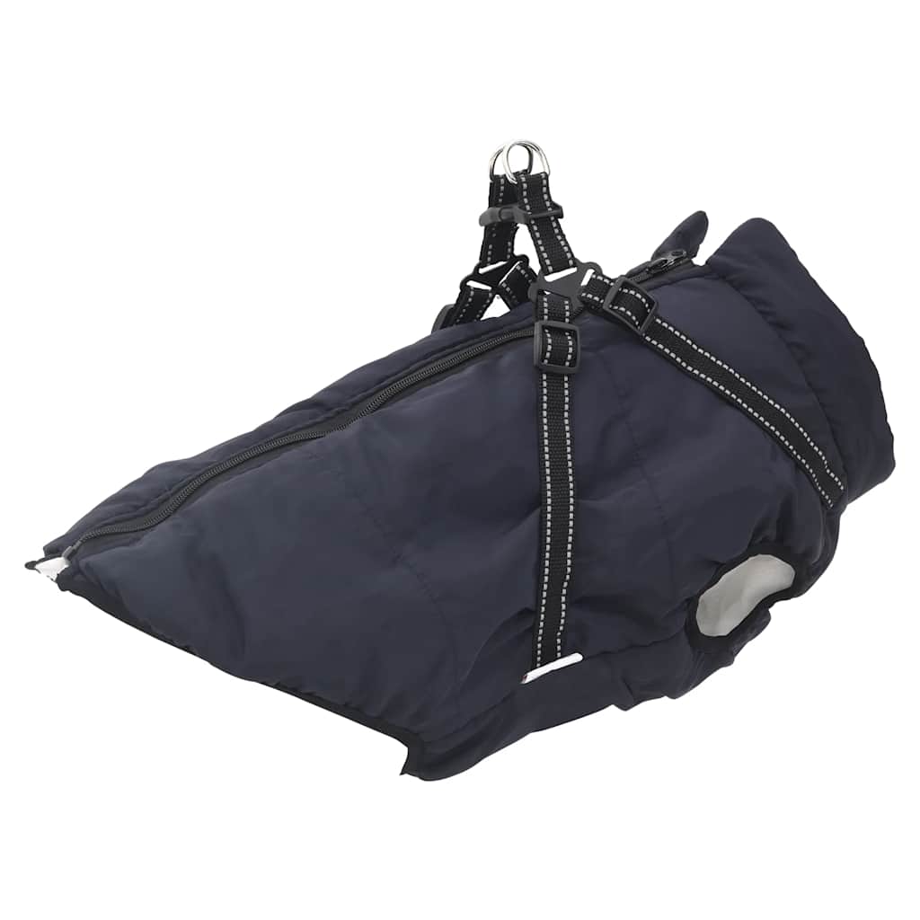 Vidaxxl Hundemantel mit Geschirr, wasserdicht, reflektierend, Marineblau, L44