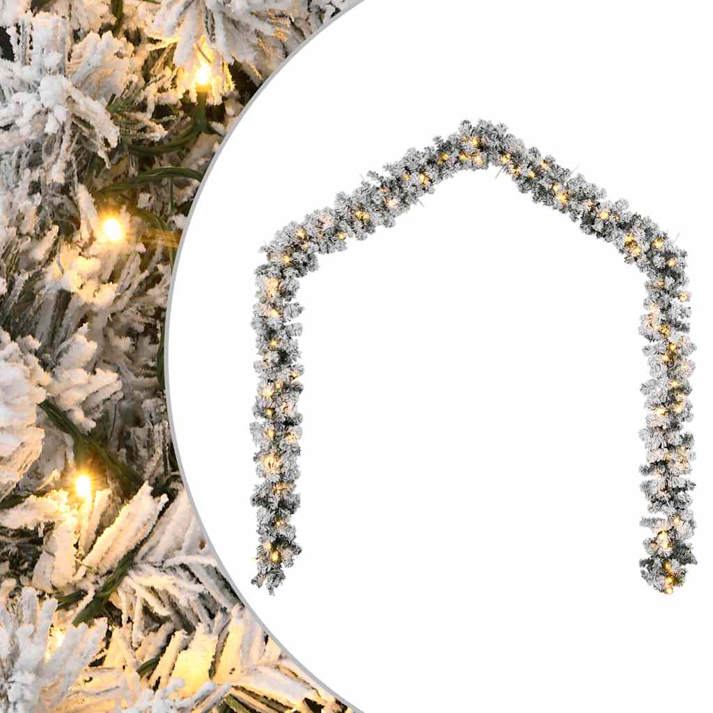 Vidaxx Weihnachtsgirlande mit LED-Beleuchtung 10 m PVC grün
