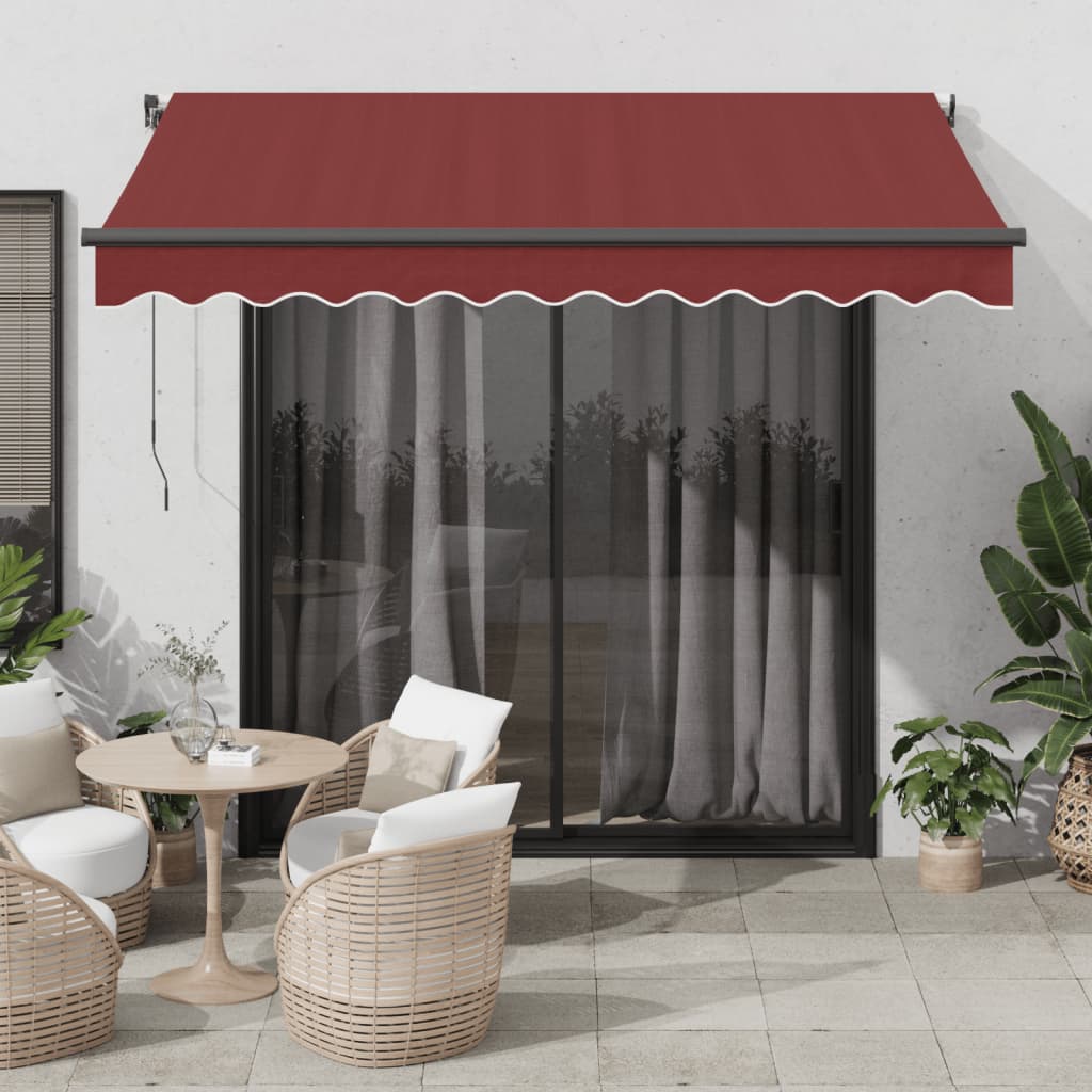 VidaXL Markise automatisch ausziehbar 300x250 cm burgunderrot