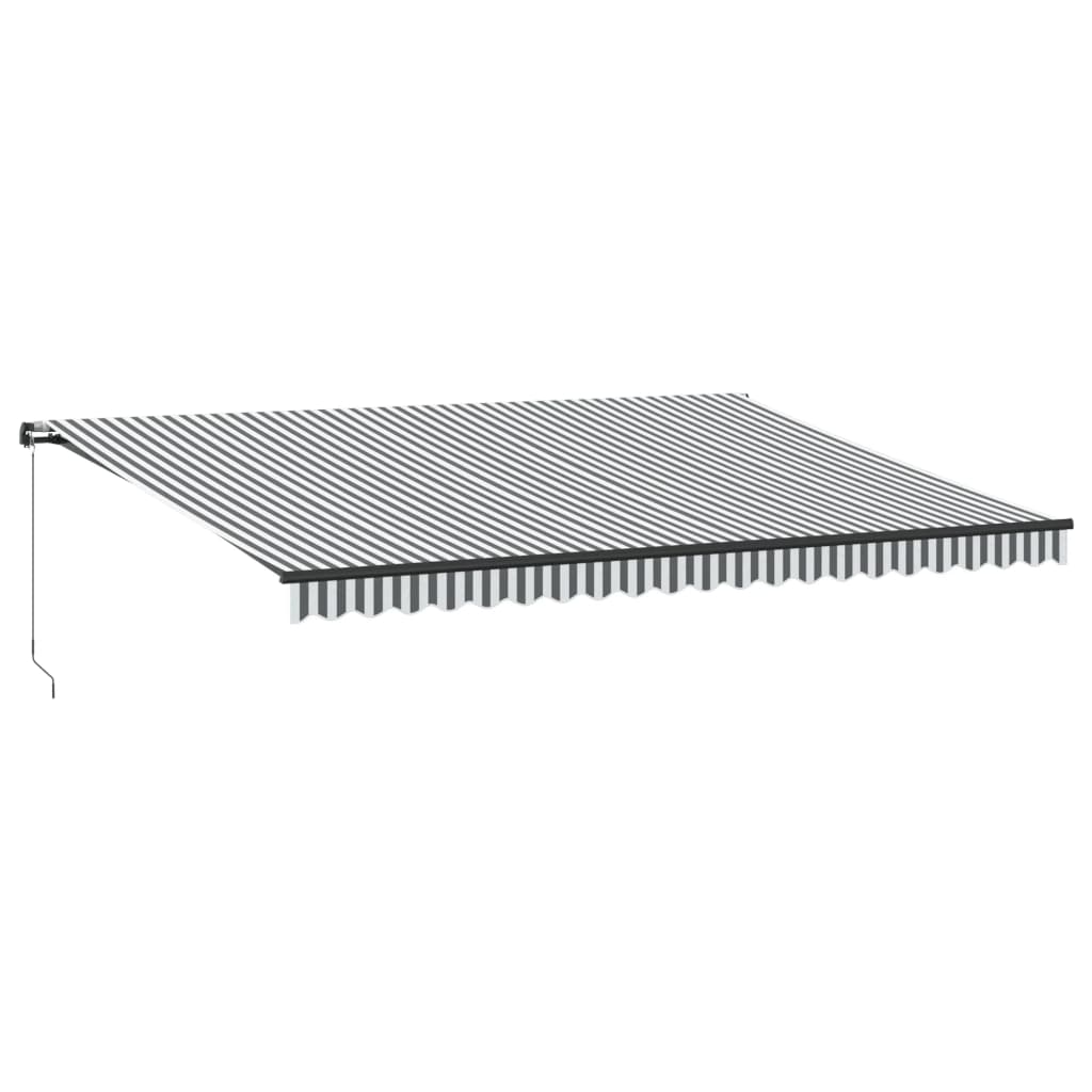 VidaXL Manuell ausziehbare Markise 500x300 cm Anthrazit und Weiß