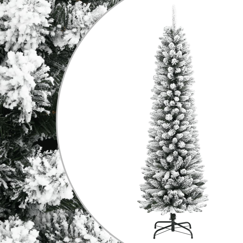Vidaxx künstlicher Weihnachtsbaum mit Schnee schmal 120 cm PVC und PE