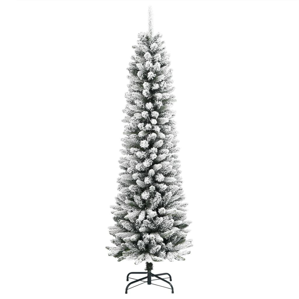 Vidaxx künstlicher Weihnachtsbaum mit Schnee schmal 150 cm PVC und PE