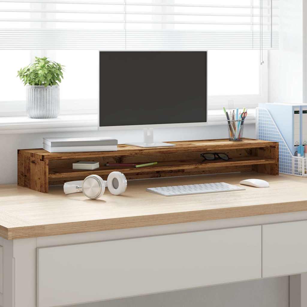 Vidaxxl Monitorständer 100x24x13 cm behandeltes Holz, altholzfarben