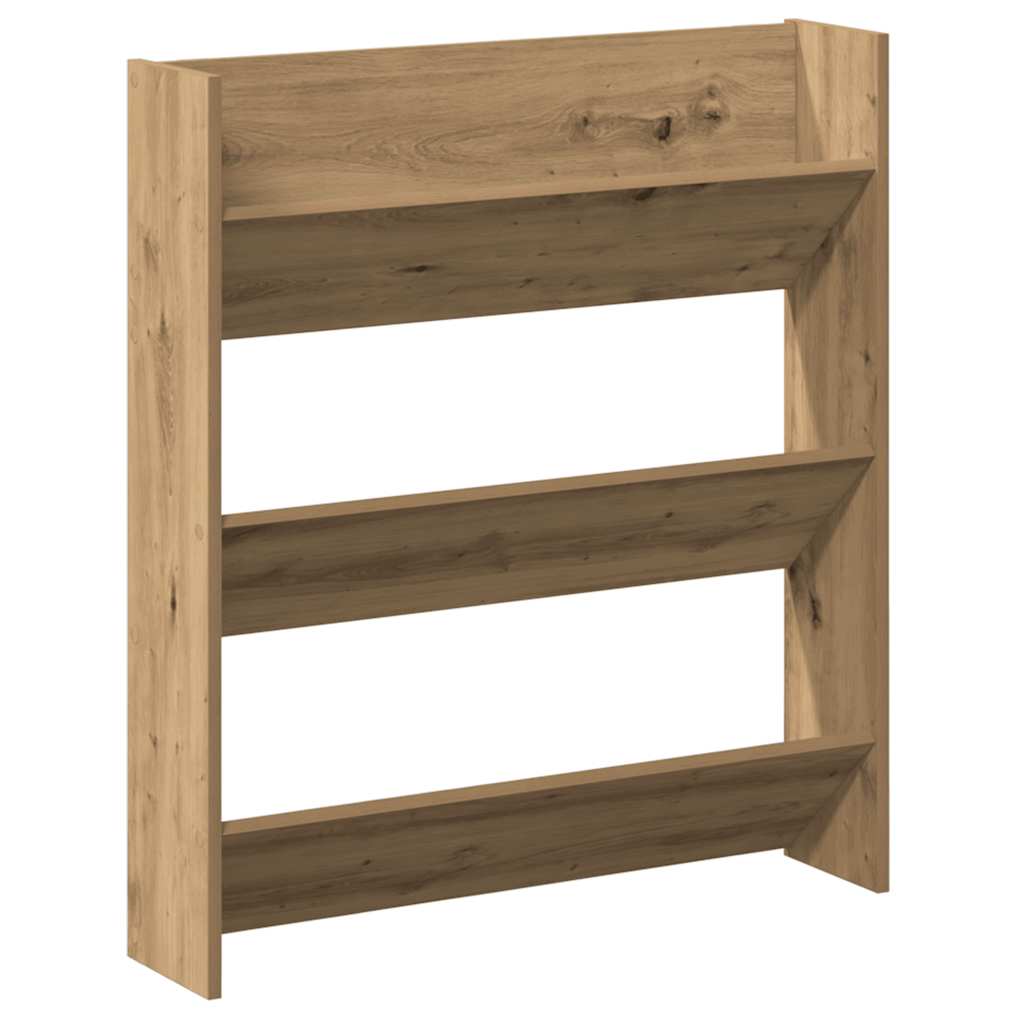 Vidaxx Wandschuhschrank 80x18x90 cm aus handgefertigtem Holz, handwerkliche Eichenfarbe