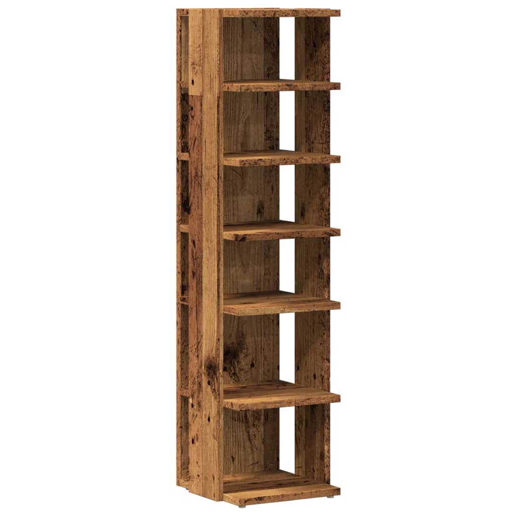 VidaXL Schuhschrank 28x27x102 cm fertiges Holz, altholzfarben