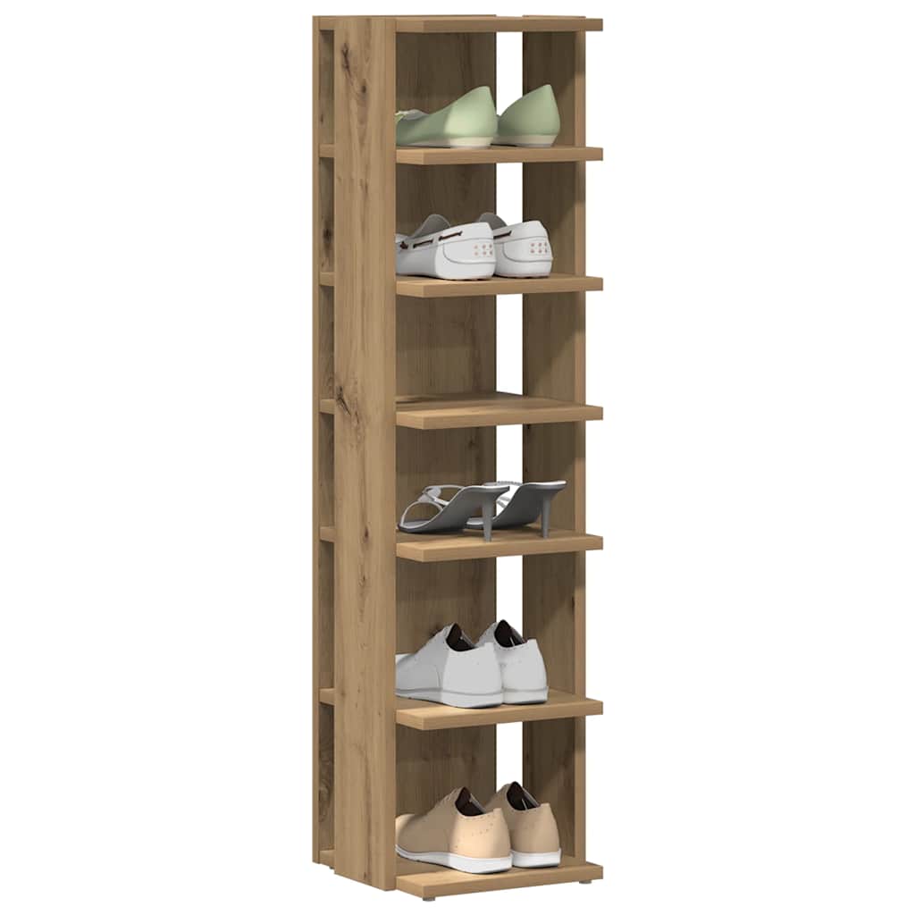 Vidaxx Schuhschrank 28x27x102 cm, handgefertigtes Holz, handwerklich eichenfarben