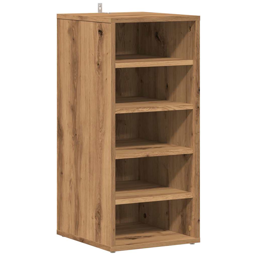 VidaXL Schuhschrank 32x35x70 cm aus handgefertigtem Holz, handwerkliche Eichenfarbe