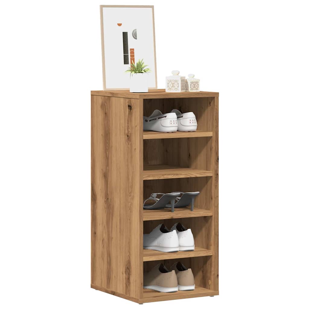 VidaXL Schuhschrank 32x35x70 cm aus handgefertigtem Holz, handwerkliche Eichenfarbe