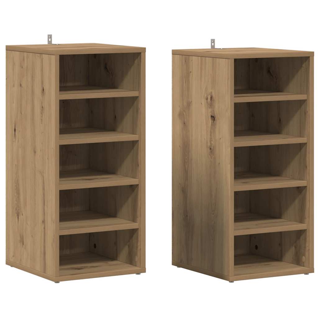 Vidaxx Schuhschränke 2 Stück 32x35x70 cm handgefertigtes Holz aus handwerklicher Eiche