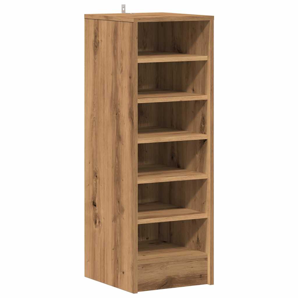 VidaXL Schuhschrank 32x35x92 cm aus handgefertigtem Holz, handwerkliche Eichenfarbe