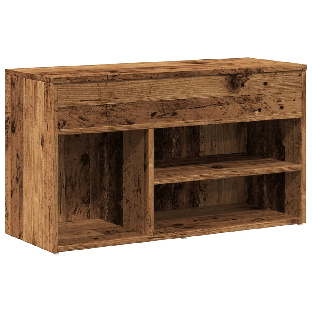 VidaXL Schuhbank 80x30x45 cm handgefertigtes Holz, altholzfarben
