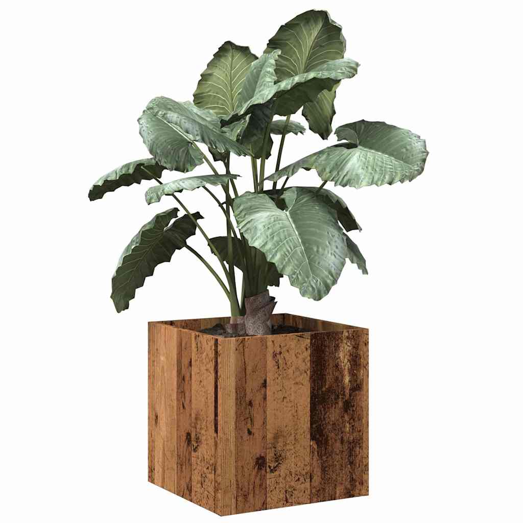 Vidaxxl Pflanzgefäß 40x40x40 cm verarbeitetes Holz, altholzfarben