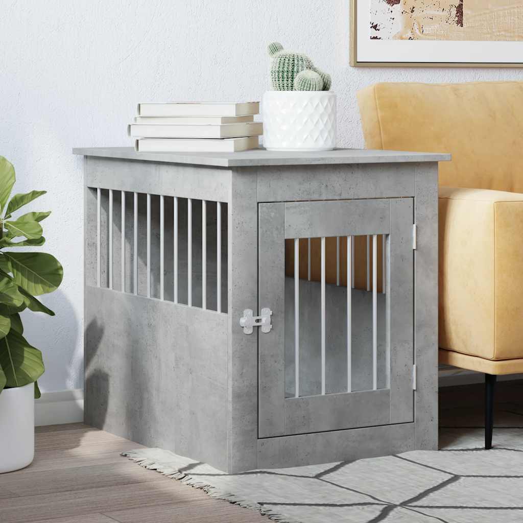 Vidaxxl Hundebox 55x75x65 cm Holzwerkstoff Betongrau