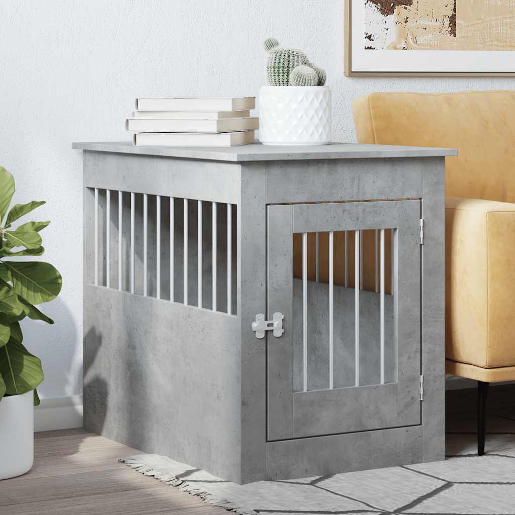 Vidaxl Hundebox 55 x 80 x 68 cm Holzwerkstoff Betongrau