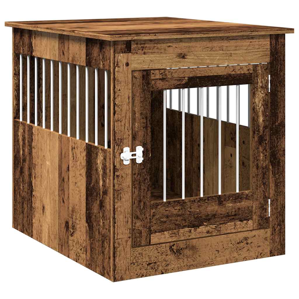 Vidaxxl Hundebox 64,5x80x71 cm verarbeitetes Holz, altholzfarben