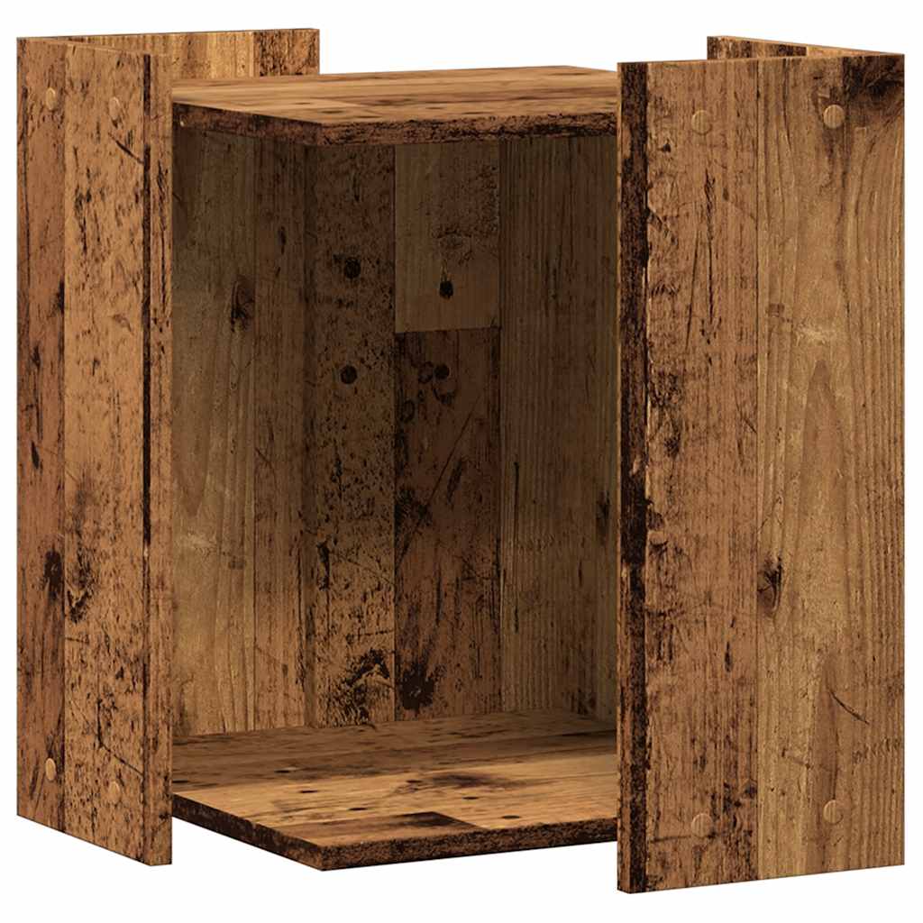 Vidaxxl Katzentoilette 42x42x51 cm fertiges Holz, altholzfarben