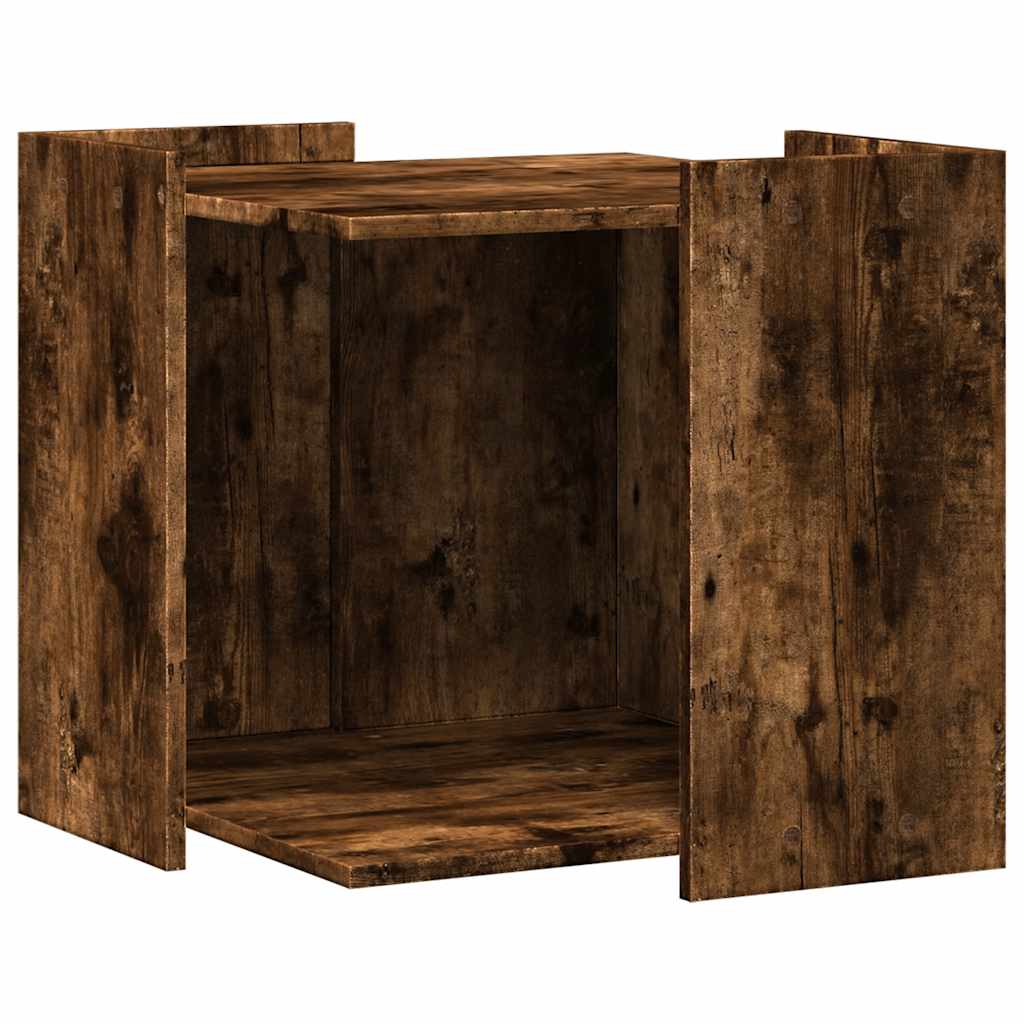 Vidaxxl Katzentoilette 53x53x51 cm verarbeitetes Holz, geräucherte Eiche
