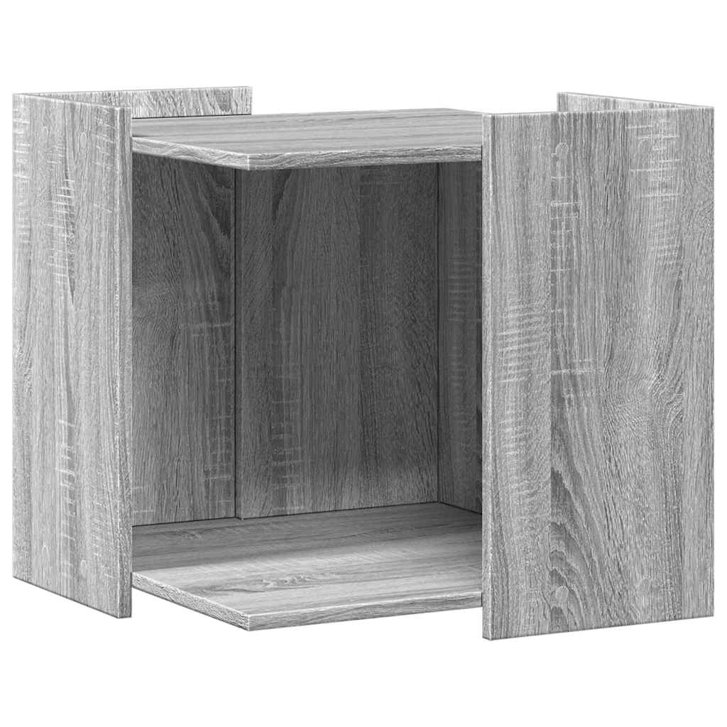 Vidaxxl Katzentoilette 53 x 53 x 51 cm, Holzwerkstoff, Farbe Sonoma-Eiche, grau