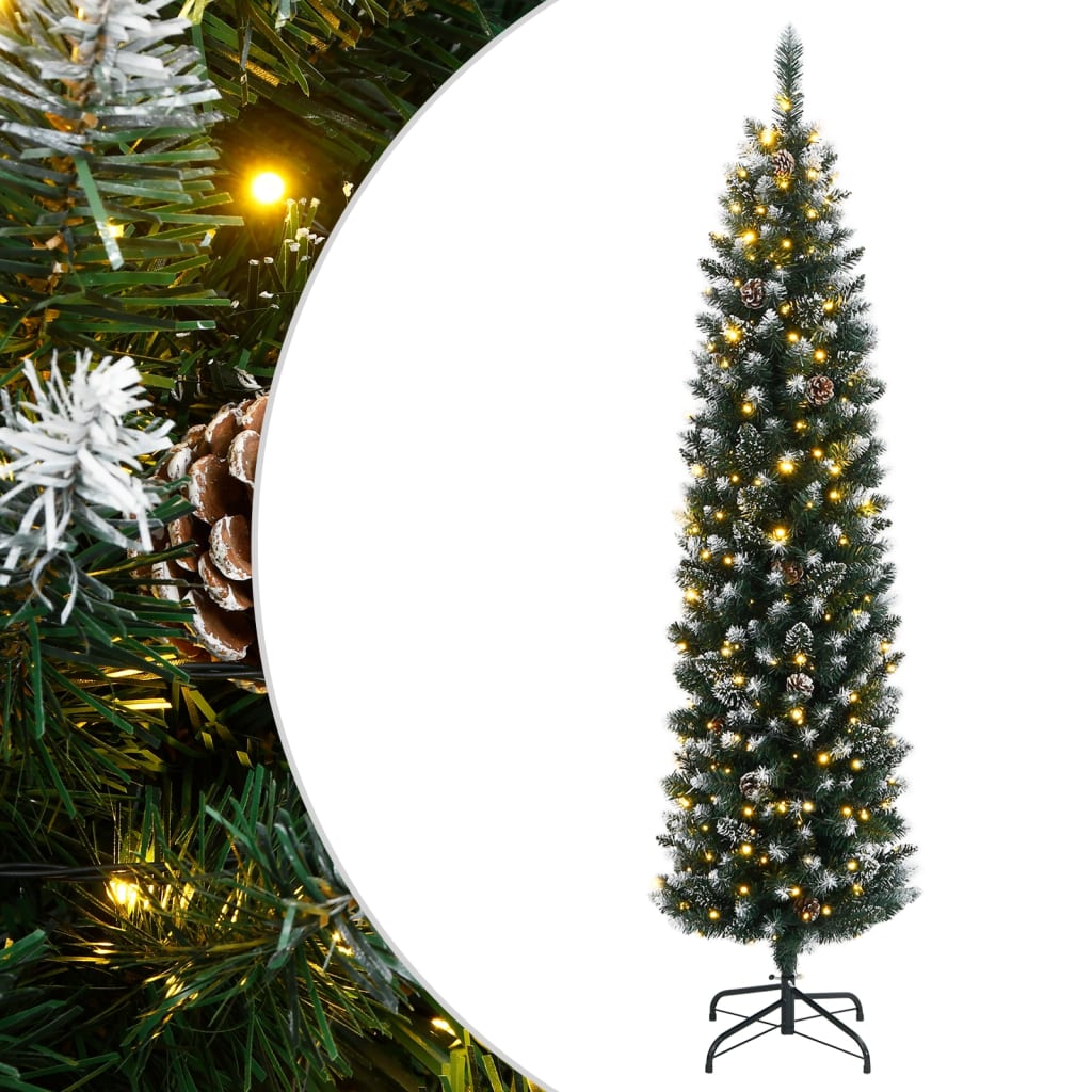 VidaXL Künstlicher Weihnachtsbaum schmal mit 300 LEDs 180 cm