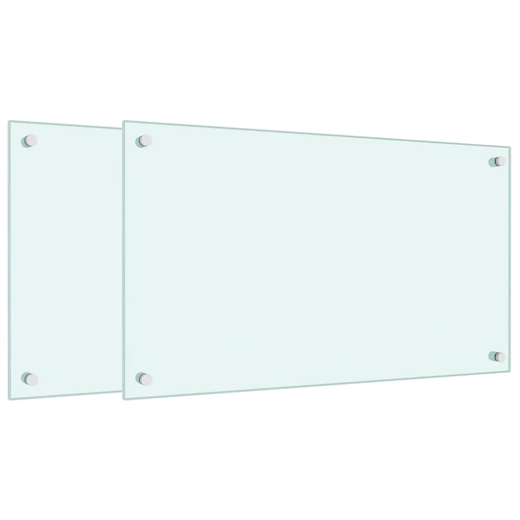 VidaXL Küchenrückwände 2 Stk. 70x40 cm Hartglas weiß