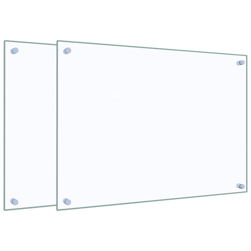 VidaXL Spritzschutz für die Küche, 2 Stück, 70 x 50 cm, gehärtetes Glas, transparent