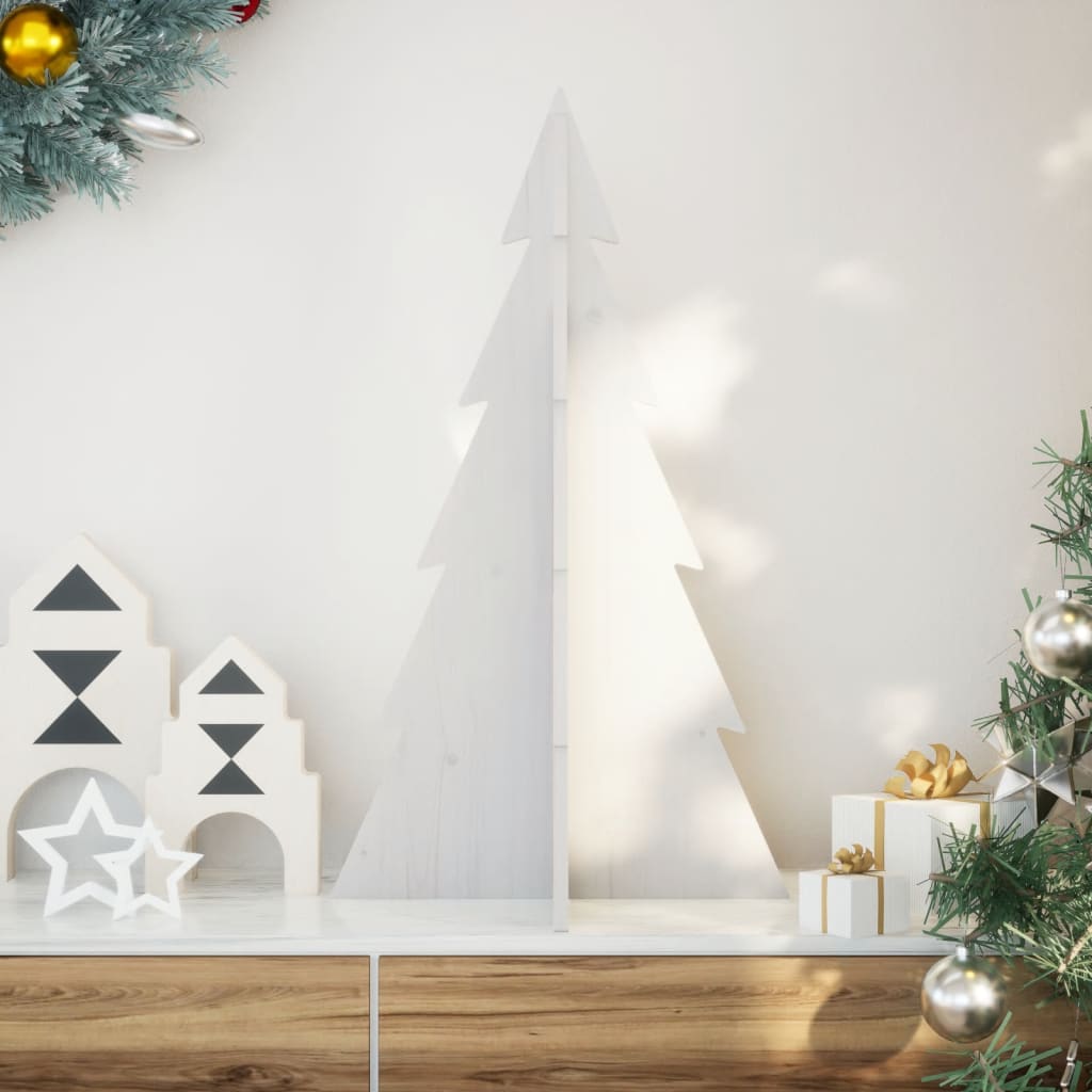 Vidaxx Weihnachtsdekoration Weihnachtsbaum 80 cm massives Kiefernholz weiß