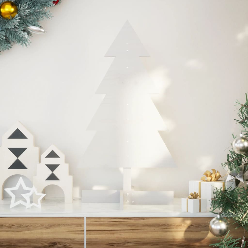 Vidaxx Weihnachtsdekoration Weihnachtsbaum 80 cm massives Kiefernholz weiß