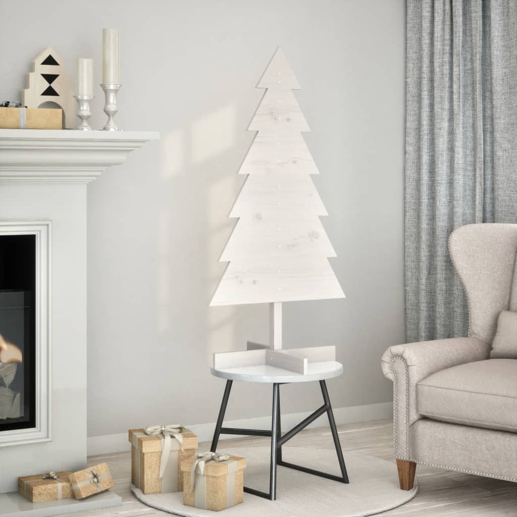 Vidaxx Weihnachtsdekoration Weihnachtsbaum 120 cm massives Kiefernholz weiß