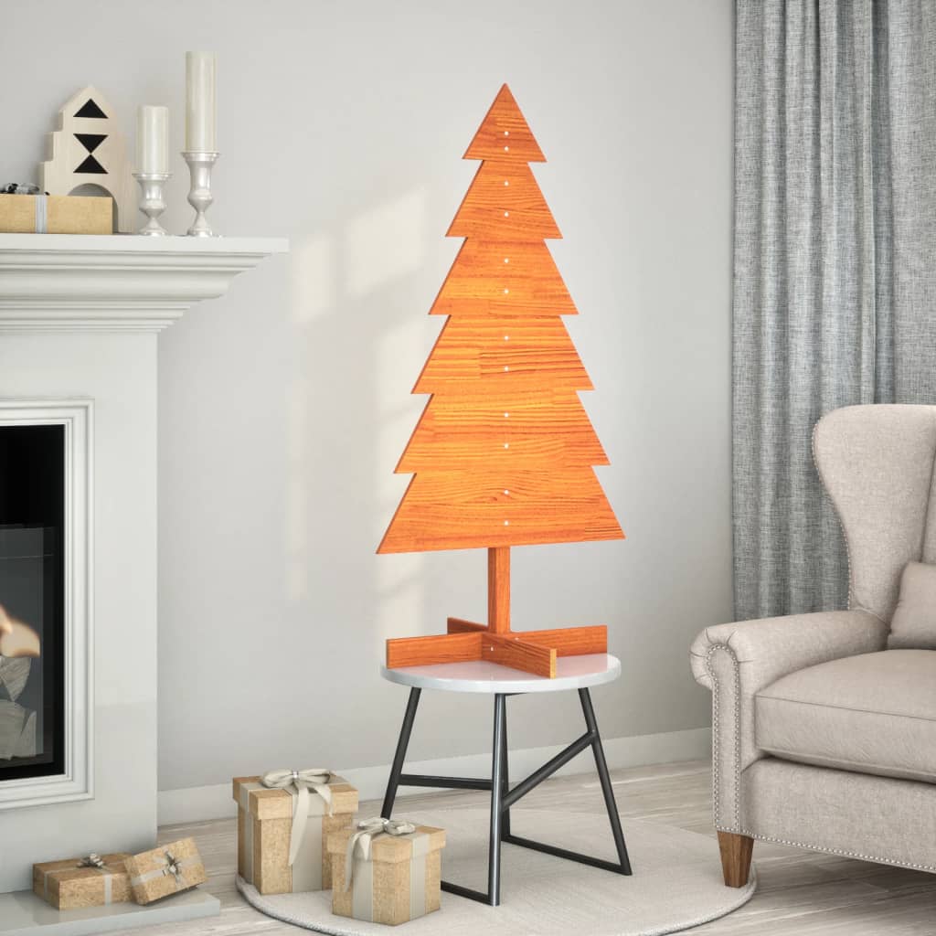 Vidaxx Weihnachtsdekoration Weihnachtsbaum 120 cm massives Kiefernholz, waschbraun