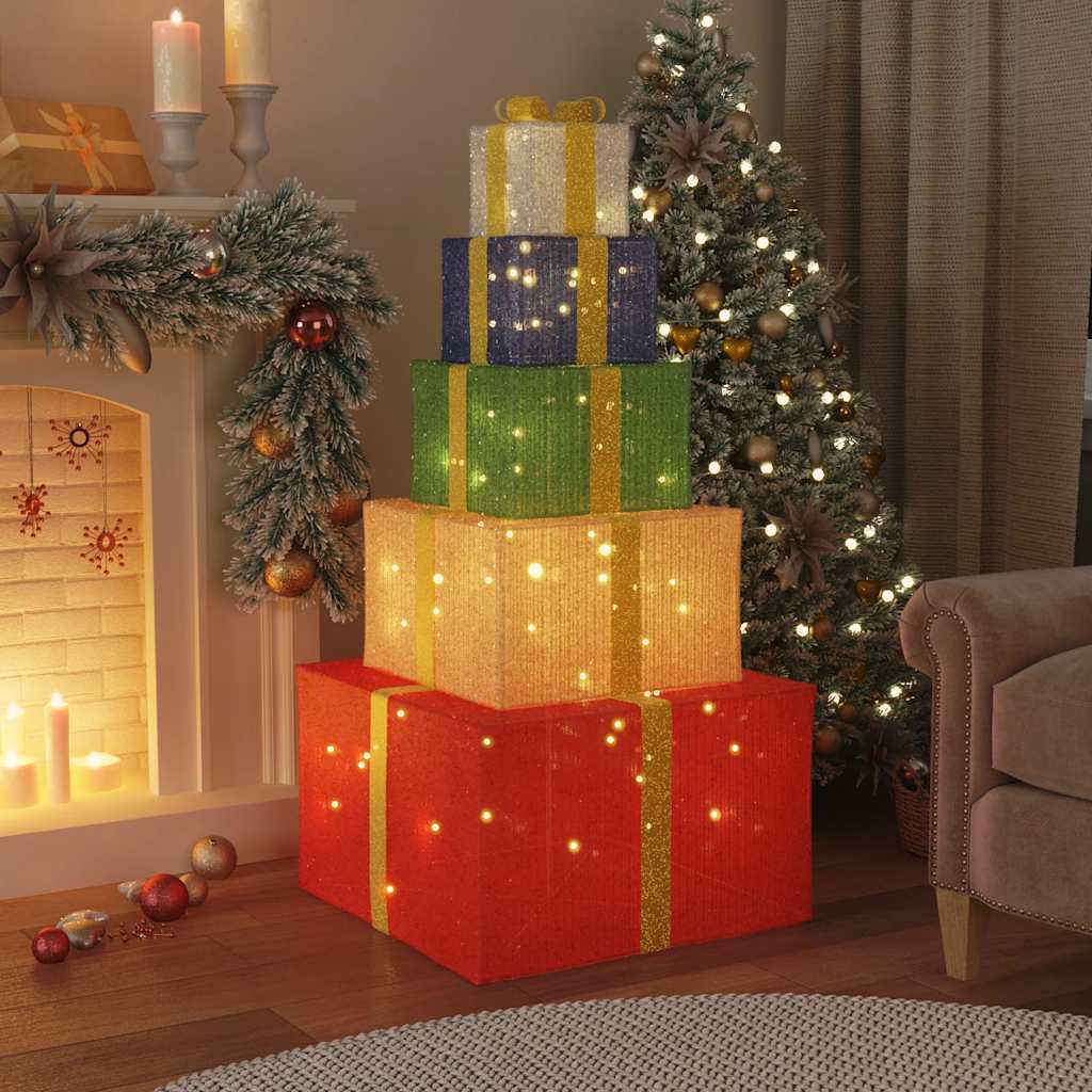 VidaXL Weihnachtsdekoration Geschenkbox 250 LEDs warmweiß