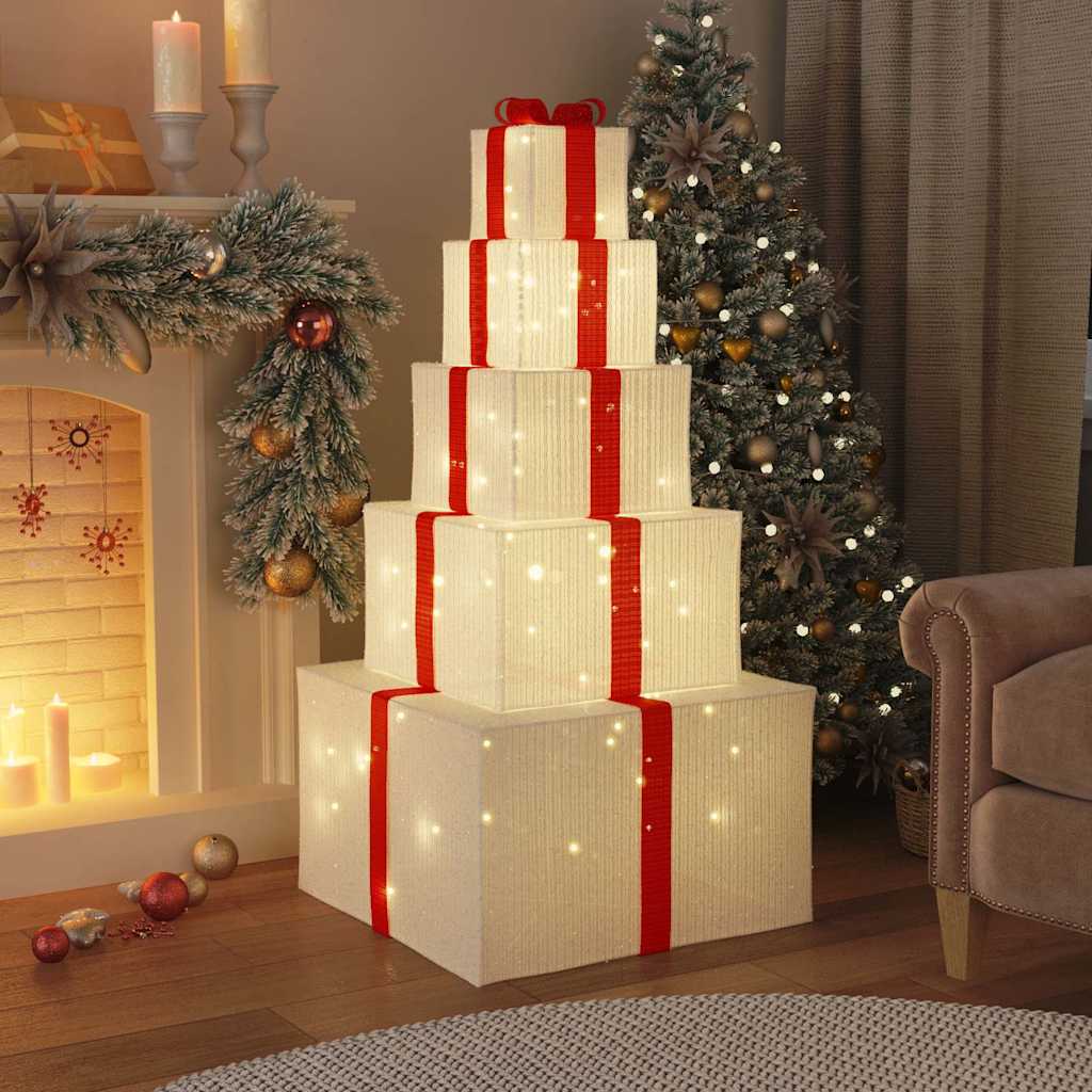 VidaXL Weihnachtsdekoration Geschenkbox 250 LEDs warmweiß