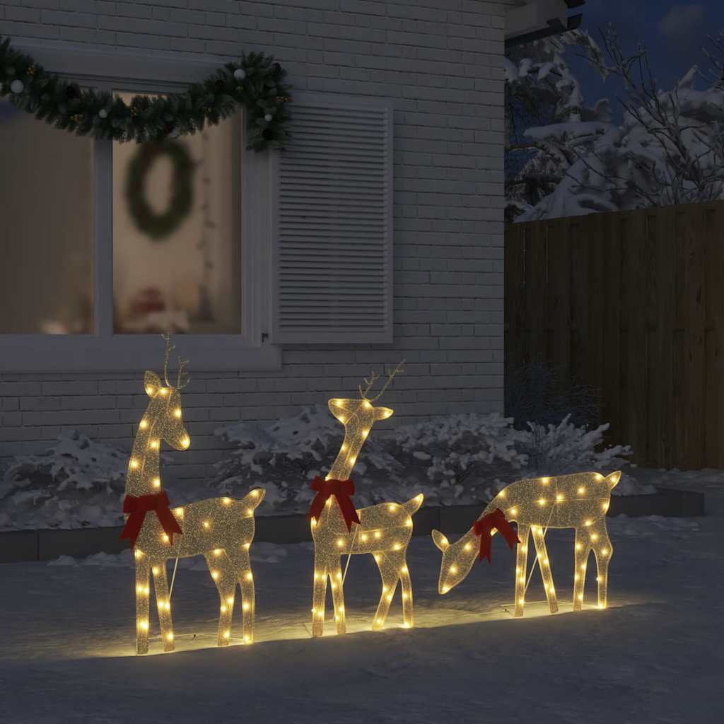 VidaXL Weihnachtsdekoration Rentier 3 Stk. 90 LEDs warmweiß