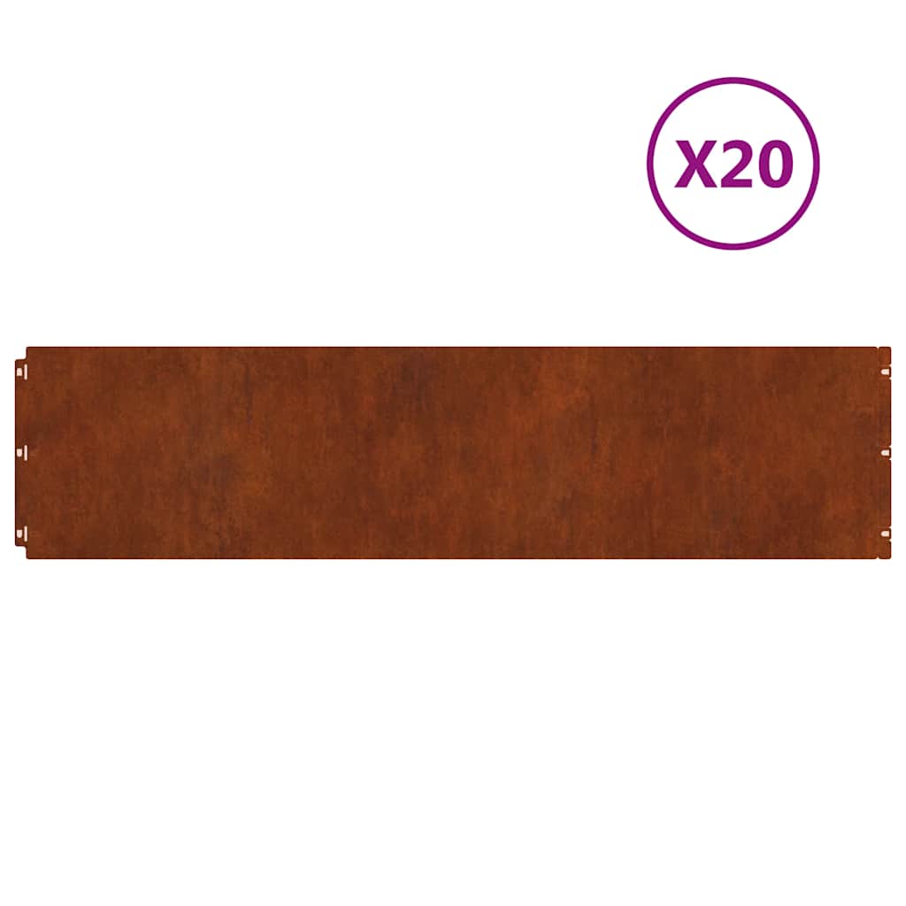 Vidaxx Rasenkanten 20 Stück 25x103 cm flexibler wetterfester Stahl
