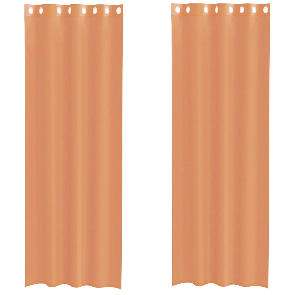 Vidaxl gordijnen voile met doorvoertules 2 st terracotta