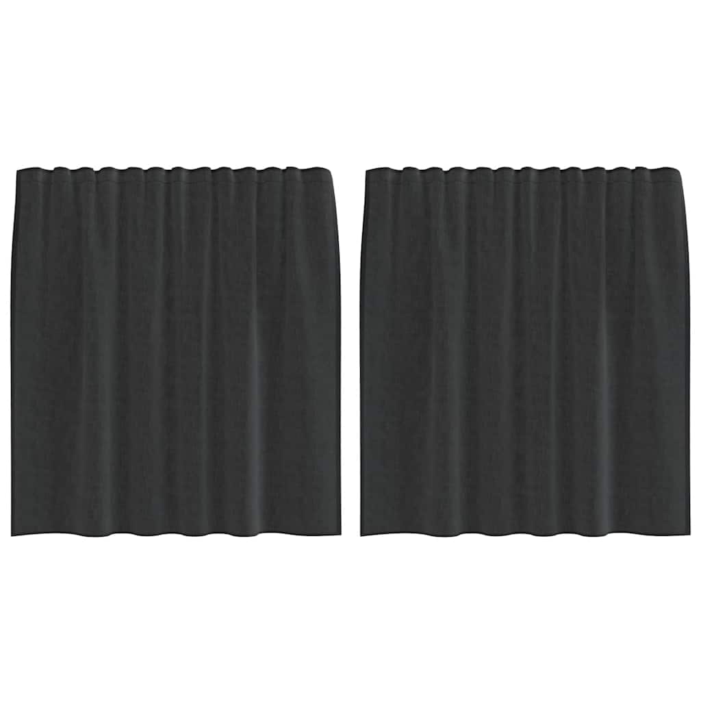 Vidaxl gordijnen voile met roedezakken 2 st zwart