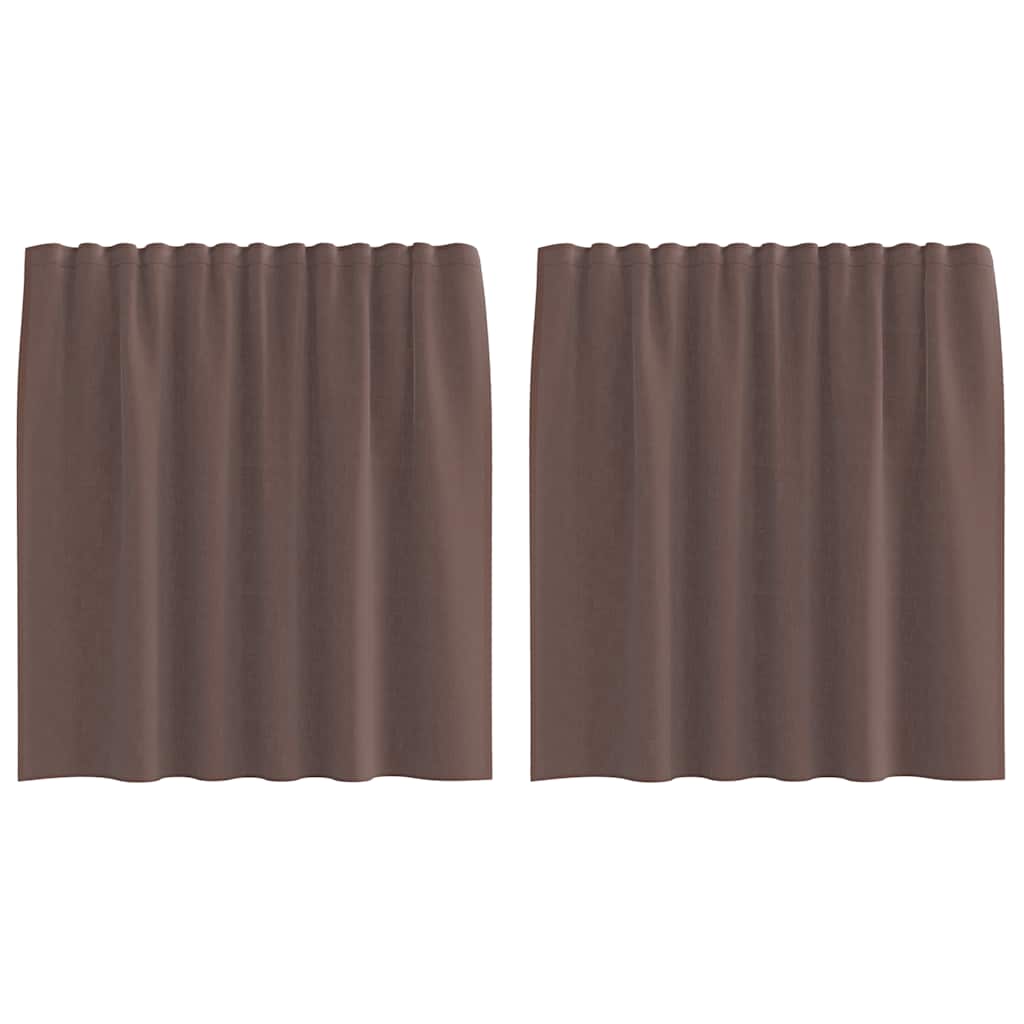 Vidaxl gordijnen voile met roedezakken 2 st bruin