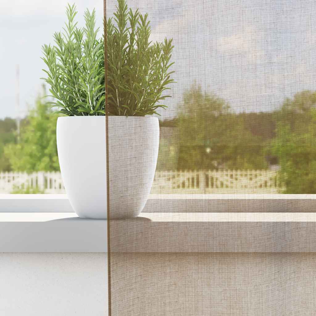 Vidaxl gordijnen voile met roedezakken 2 st lichtbruin