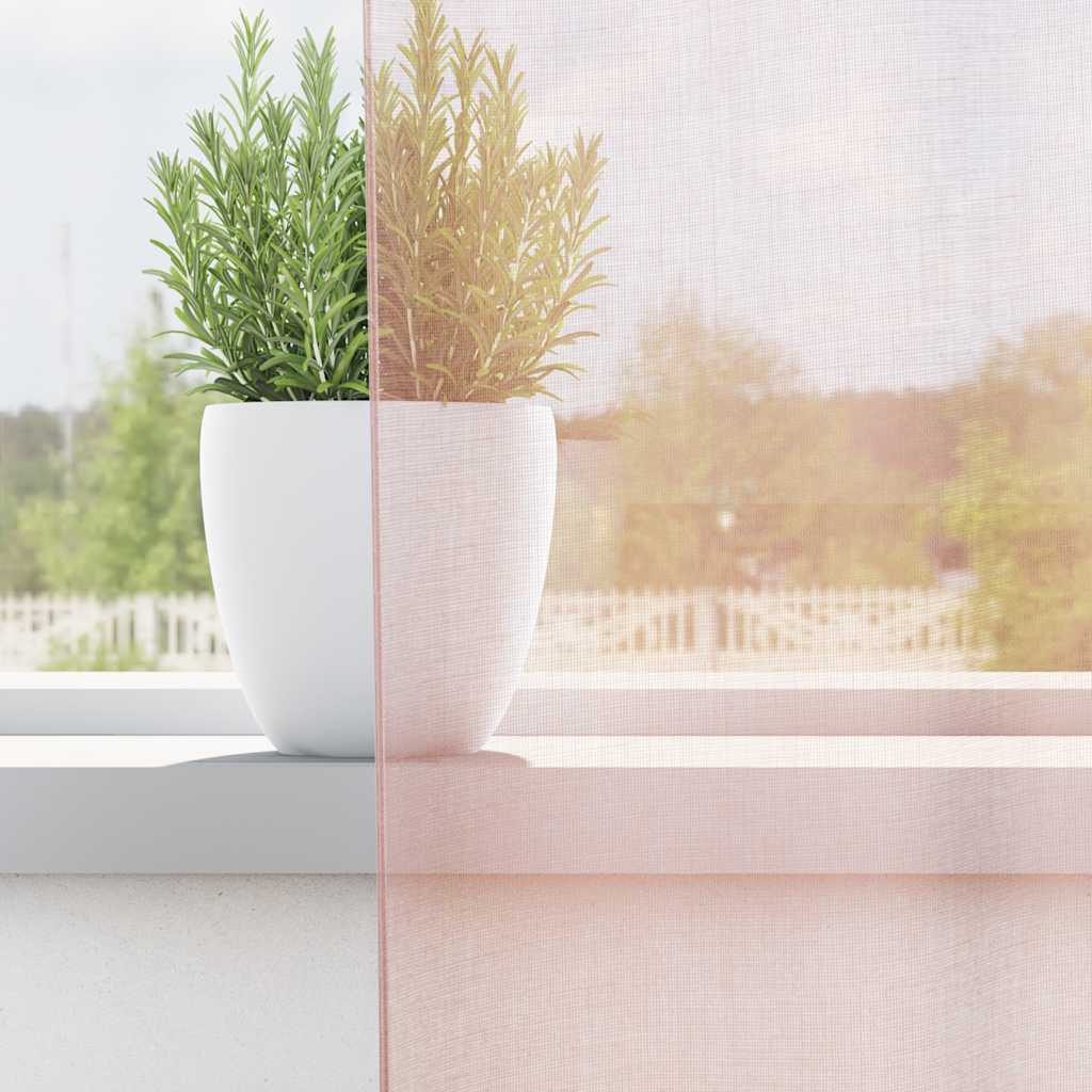 Vidaxl gordijnen voile met lussen 2 st 140x225 cm lichtroze