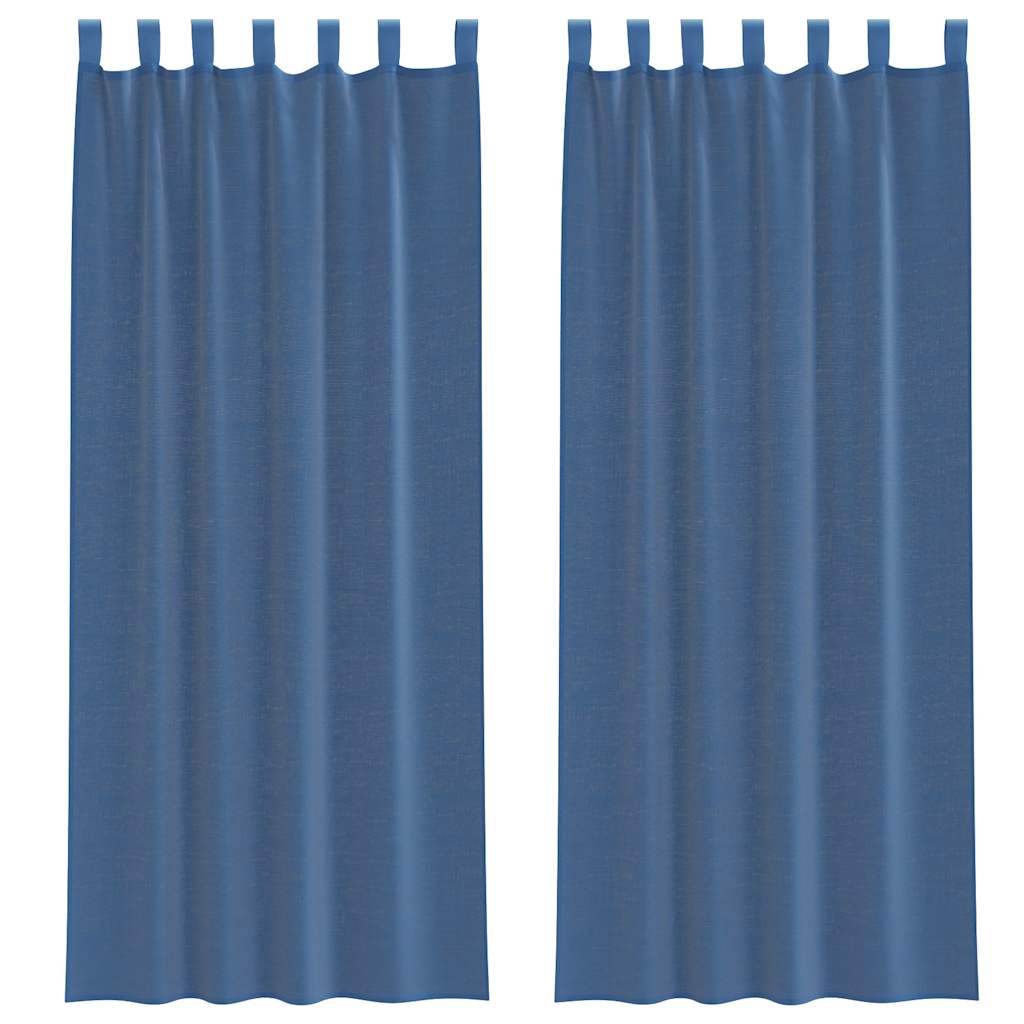 Vidaxl gordijnen voile met lussen 2 st 140x260 cm koningsblauw