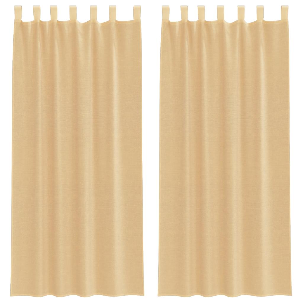 Vidaxl gordijnen met lussen 2 st 140x225 cm zand