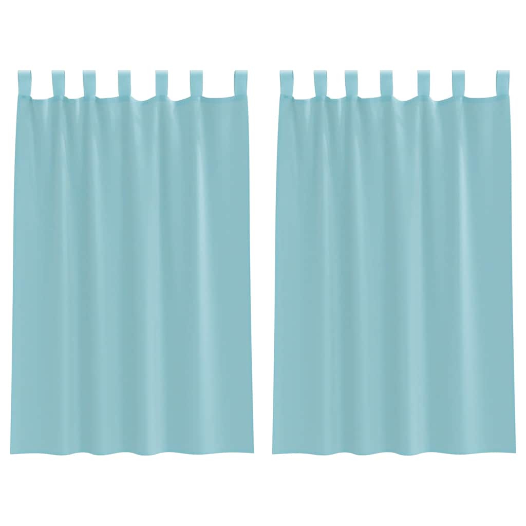 Vidaxl gordijnen voile met lussen 2 st 140x175 cm turkoois